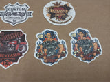 Vtg 44 Small Harley Davidson Stickers Triumph American Flames RT66 Skulls Women