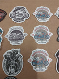 Vtg 52 Pack Variety Small Harley Davidson Stickers Skulls Engines Bikes Texaco