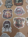 Vtg 52 Pack Variety Small Harley Davidson Stickers Skulls Engines Bikes Texaco