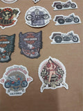 Vtg 52 Pack Variety Small Harley Davidson Stickers Skulls Engines Bikes Texaco