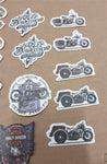 Vtg 52 Pack Variety Small Harley Davidson Stickers Skulls Engines Bikes Texaco