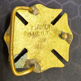VTG 1970s Volunteer Firefighter Fire Department Solid Brass Belt Buckle