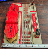 Vtg 1930's Marx Tin Litho Union Station Toy Train Depot Crossing Gate Railroad