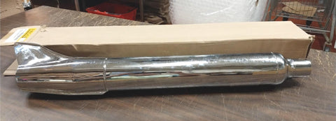 New Chrome Slip-On Muffler Roadhawk Classic Fishtail 27 inch Harley Custom Cruis