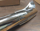 New Chrome Slip-On Muffler Roadhawk Classic Fishtail 27 inch Harley Custom Cruis