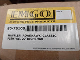 New Chrome Slip-On Muffler Roadhawk Classic Fishtail 27 inch Harley Custom Cruis