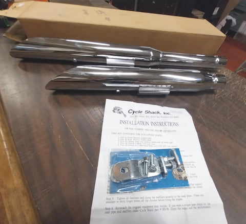 Cycle Shack Chrome Slip On Mufflers 2000^ FatBoy Deuce Softail Heritage FLST USA