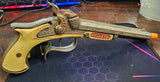 VTG 1950s Hubley Pirate Toy Pistol Double Barrel Cast Iron 9" Cap Gun Collectibl