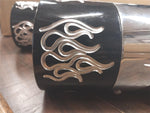 Muffler 4 1/2 Harley Slip on Black Flame Cut tip Touring FLH glide Bagger 95-16