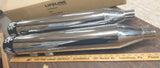 Muffler 4 1/2 Harley Slip on Black Flame Cut tip Touring FLH glide Bagger 95-16