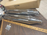 Muffler 4 1/2 Harley Slip on Black Flame Cut tip Touring FLH glide Bagger 95-16
