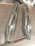 Chrome Slip On Muffler 4 1/2 Diamond Edge Black Tip 95-16 Touring Bagger Glide