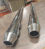 Chrome TT TaperTip MegaphoneSlip on Mufflers Touring Bagger Harley Glide FLH 95^