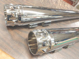 Chrome Diamond Edge Tips Touring Glide Bagger 95^ Harley Slip on Mufflers FLH