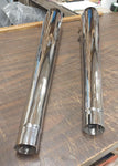 Chrome Slip on Mufflers Contrast Blac Tip Harley Bagger Touring 95^ FLH Glide CR