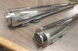 95^ Chrome Slip on Mufflers Dunstall Style Tip Harley Bagger Touring Glide FLH