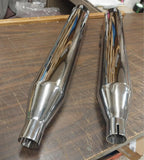 4" Slip On Mufflers Harley Bagger Touring FLH Chrome Bla Gatlin Eclipse Tips 95^