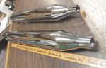 4" Slip On Mufflers Harley Bagger Touring FLH Chrome Bla Gatlin Eclipse Tips 95^