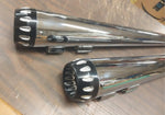 Slip On Chrome Mufflers 95-16 Harley Touring Bagger OD & ID Turbine Exhaust New