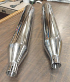 Chrome 4 1/2" Slip On Muffler Taper Black Exhaust Tip Harley Bagger Touring Glid