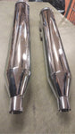 4 1/2" Chrome Muffler OD & ID 5 Groove Exhaust Black Tip 95-16 Harley Glide Tour