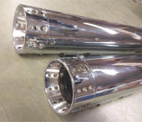 Chrome Muffler Gatin Eclipse 3 Hole Exhaust 4 1/2" 1995-20016 Harley Touring