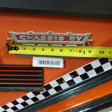 Ford Truck Car CHASSIS BY FORD Metal Vtg Emblem Plate 1940's Original Trim Badge