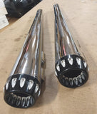 1995-2016 Harley Touring Bagger Slip On Chrome Mufflers OD & ID Turbine Chipped