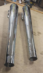 1995-2016 Harley Touring Bagger Slip On Chrome Mufflers OD & ID Turbine Chipped