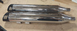 4" Chrome Slip On Mufflers Slotted Black Tips Harley Touring Ultra Glide Chipped