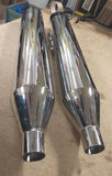 4" Chrome Slip On Mufflers Slotted Black Tips Harley Touring Ultra Glide Chipped