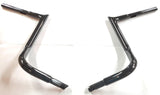 FAT BAGGERS INC 1-1/4 EZ Install Meathook Handlebars 14" Black Ape Hngers Cables