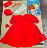 Vintage 1962 Mattel Barbie Doll Red Flare Velvet Coat Complete Collector Set 939