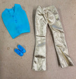 Vintage 1972 Mattel Barbie Complete "Glowin Gold" Outfit Pants Shirt Shoes 3354