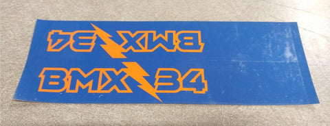 Blue Orange BMX 34 Lightning Bolt Racing Frame Fork Sticker Decal Old School