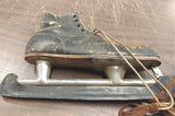 Black Vtg Ice Skates Tyer Rubber Large GoodYear Stiched Scubbard Alfred Johnson