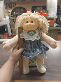 Cabbage Patch Kids Doll w/Box Adoption Papers Birth Certification Plaid Dress