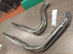 New Chrome Factory Drag Pipes 1996-2003 Harley FXST FLST Short Back Slash Cut