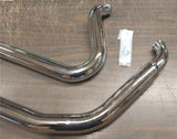 New Chrome Factory Drag Pipes 1996-2003 Harley FXST FLST Short Back Slash Cut