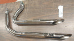 New Chrome Factory Drag Pipes 1996-2003 Harley FXST FLST Short Back Slash Cut