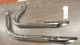 New Chrome Factory Drag Pipes 1996-2003 Harley FXST FLST Short Back Slash Cut