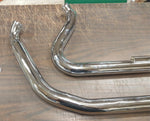 New Chrome Factory Drag Pipes 1996-2003 Harley FXST FLST Short Back Slash Cut