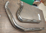 New Chrome Factory Drag Pipes 1996-2003 Harley FXST FLST Short Back Slash Cut