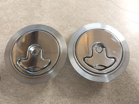 Aircraft Style Weld-In Gas Cap Set Harley Custom chopper Softail Dyna Fatbob chr
