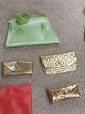 1960's Vintage Barbie Doll Lot 8 Purse Lime Red Gold Red Handbags Pouch Plastic