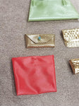 1960's Vintage Barbie Doll Lot 8 Purse Lime Red Gold Red Handbags Pouch Plastic
