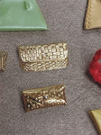 1960's Vintage Barbie Doll Lot 8 Purse Lime Red Gold Red Handbags Pouch Plastic