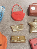 Vtg 1960's Handbag Purse Basket Suitcase Barbie Doll Lot 8 Blue Orange Gold Pink