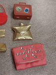 Vtg 1960's Handbag Purse Basket Suitcase Barbie Doll Lot 8 Blue Orange Gold Pink