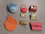 Vtg 1960's Handbag Purse Basket Suitcase Barbie Doll Lot 8 Blue Orange Gold Pink